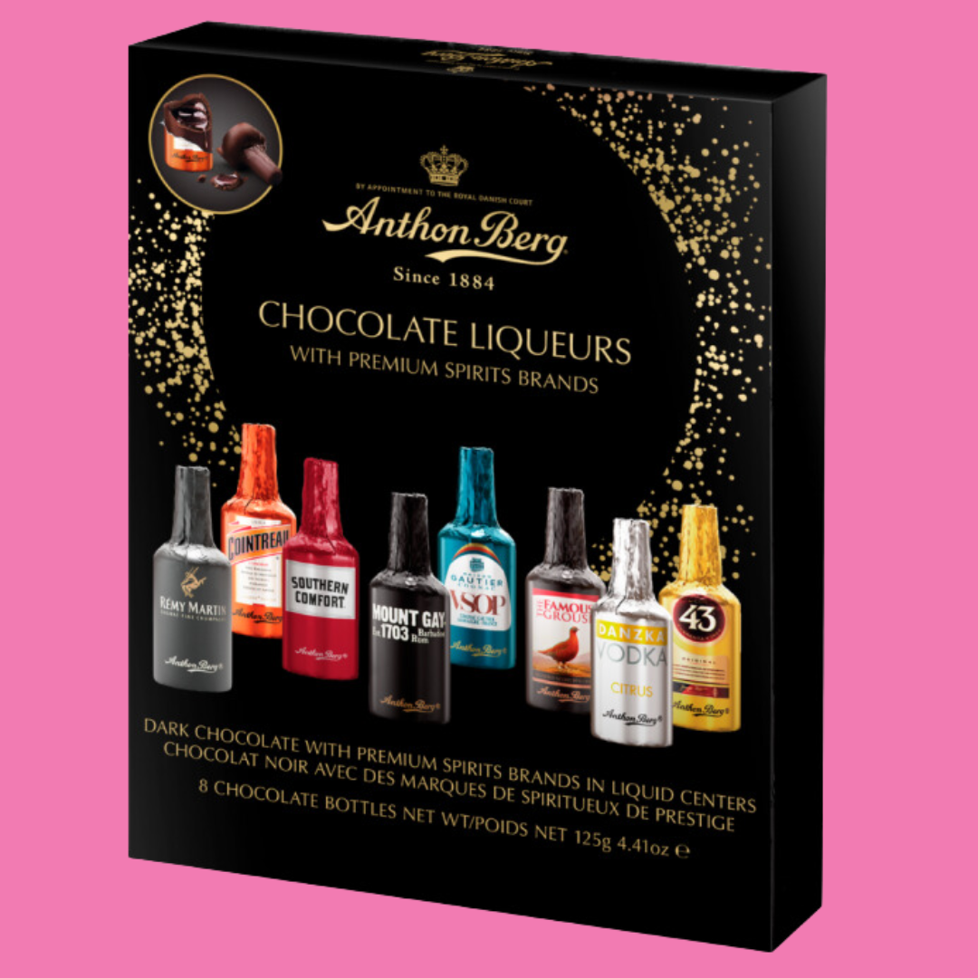 Anthon Berg Liqueur Chocolates Gift - Luxury 8 Dark Chocolate Liqueurs 125g